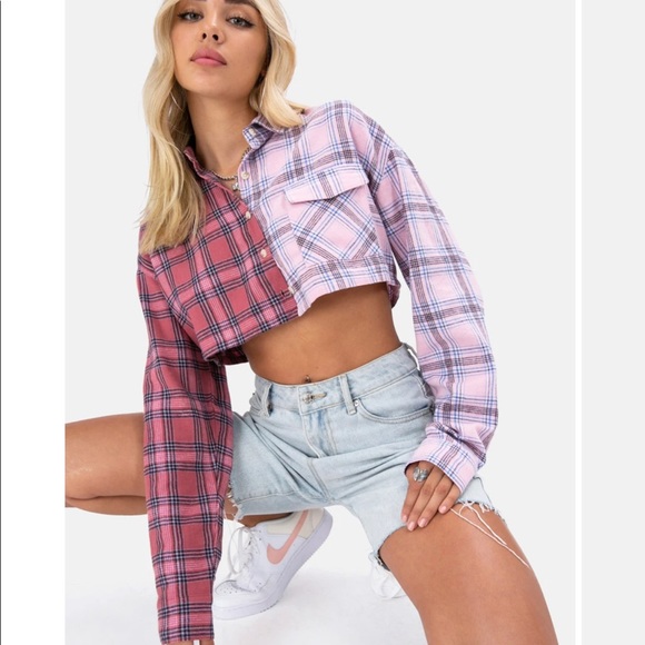 Adika Tops - Adika plaid crop top